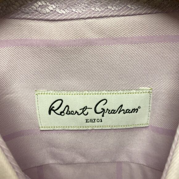 Robert Graham Striped Dress Shirt Size 16 - Picture 2 of 10